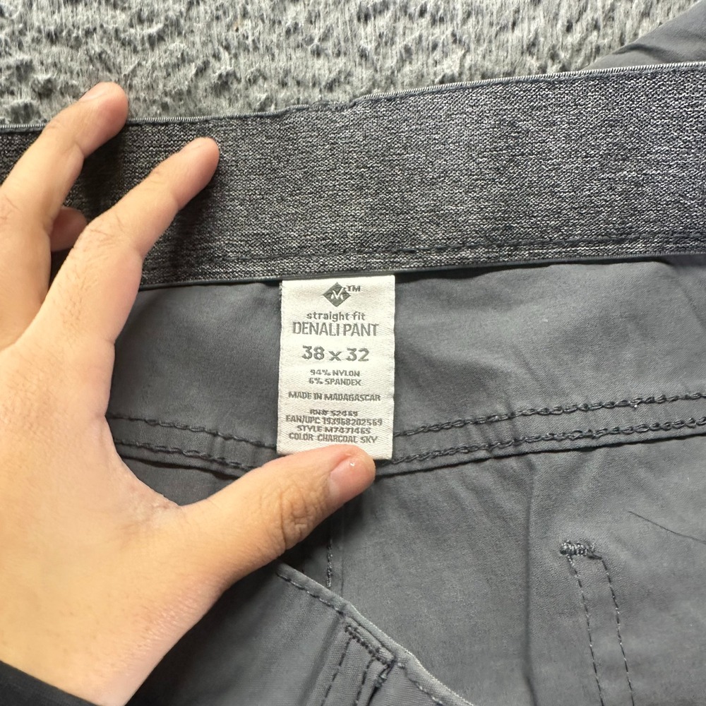 Denali Pant Mens 38x32 Gray Nylon Windbreaker Straight Utility Workwear Stretch - Picture 3 of 9